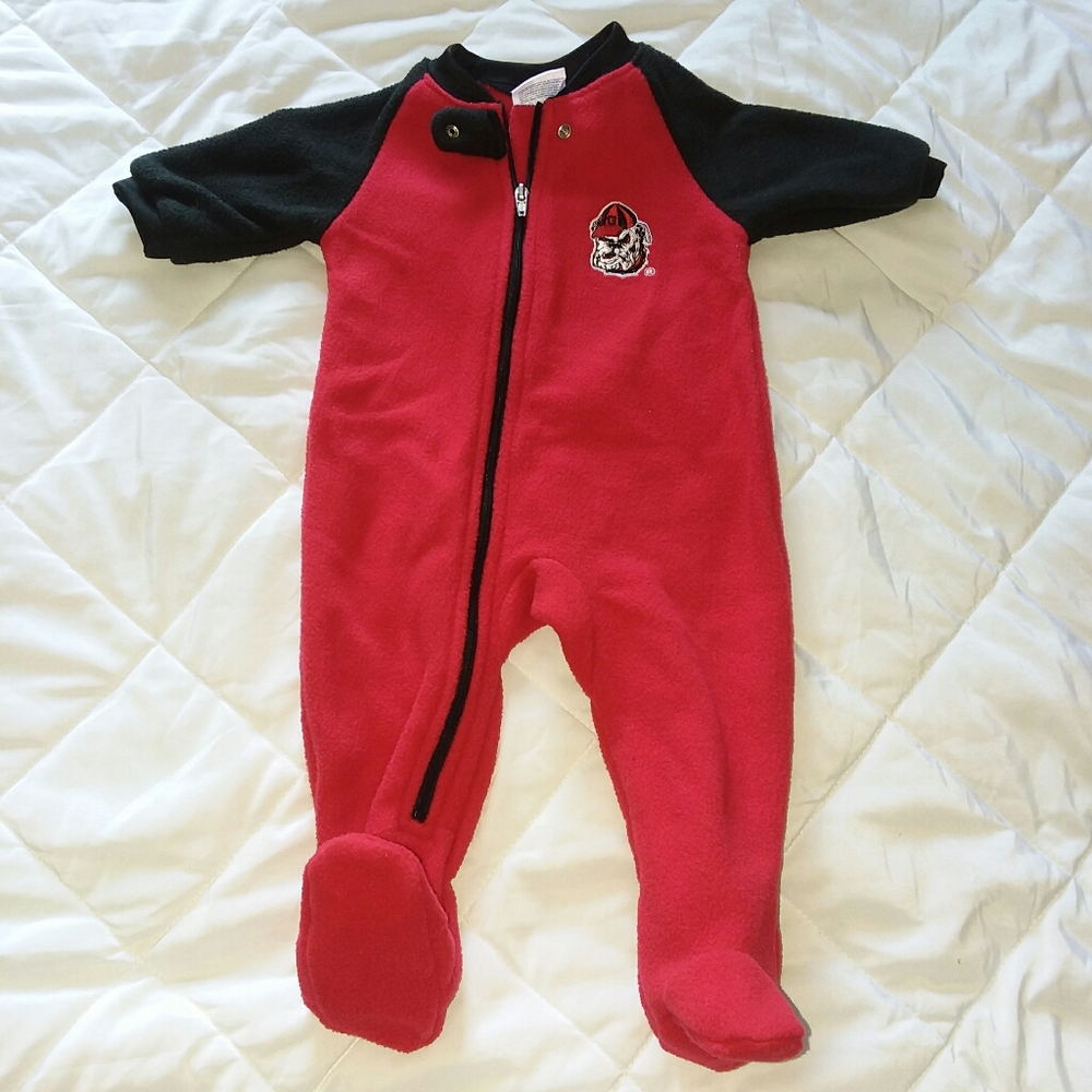 0-3m baby boy fleece footie sleeper sports